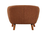 Mid-Century Modern Accent Chair 1pc Rust-hued Chenille Fabric Upholstered Channel Stitched Back B011P182509