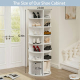 ZUN Rotating Shoe Rack Tower, 7-Tier Spinning Shoe Rack, Free Standing 360&deg; Revolving Shoe Organizer, W2699P222574