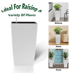 ZUN Indoor/Outdoor Modern Faux Rattan Design Square Planter, 22.6 inch White Plastic Large Planter with W2885P253194