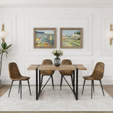 Dining Chairs Set of 4, Modern Accent Chairs with Soft glove suede Fabric Upholstered Seat, Spoon 02580000