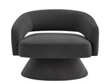 Modern Swivel Barrel Chair, Upholstered Velvet Round Accent Chairs,360 Degree Comfy Swivel Chair W2186P178773