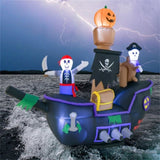 7 foot inflatable Halloween pirate boat with LED light blower 54667092