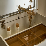 3-in-1 Vanity Desk with Mirror And Lights, Small Vanity Desk Set with Visible Glass Tabletop, 3 T3685P339866