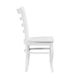 White Finish Dining Chairs Set of 2 Wooden Ladder-Back Casual Farmhouse Style Kitchen Dining Room B011P188439