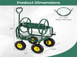 Heavy Duty Garden Hose Reel Cart with 10" Pneumatic Wheels, Large Capacity Hose Winder with Storage 87003400
