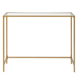 39.4" Console Sofa Table, Modern Entryway Table, Tempered Glass Table, 50291557