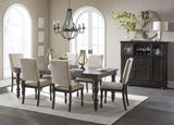Transitional Style Grayish Brown Finish 1pc Dining Table Draw Leaf Birch Veneer Traditional Dining B01152302