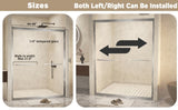 44-48" x 72" Tempered Glass with Explosion Proof Film, Aluminum Frame Double Sliding Shower Door, W1675P288830