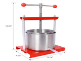 Fruit Wine Manual Press - 0.53 Gallon Stainless Steel Barrels Press Machine for Juice, 82467824