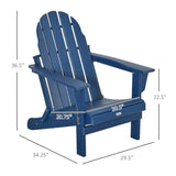 ZUN Folding Adirondack Chair, Faux Wood Patio & Fire Pit Chair, Weather Resistant HDPE for Deck, Outside W2225142495