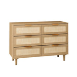 6 drawers Rattan dresser Rattan Drawer, Bedroom,Living Room W75763040
