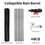 ZUN 100 Gallon Folding Rain Barrel Water Collector Black 34468059