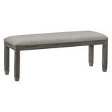 ZUN Wood Frame Dining Bench 1pc Antique Gray Finish Frame With Neutral Tone Gray Fabric Seat B01143833