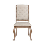 ZUN Set of 2 Cream Fabric Upholstered Dining Chairs, Barley Brown B016P225438