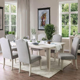 Set of 2 Fabric Parson Chairs in Gray and Antique White B016P222713