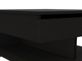 Babel Lift Top Coffee Table 15.3" H, Casters, One Shelf, Black, Living Room B097P407605