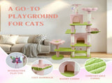 71 inch flower cat tree with large condo removable flower cushion and hammock pink 28088899