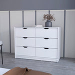 ZUN Dillon 4 Drawers Dresser, Chest of Drawers with 2 Cabinets B128P148697