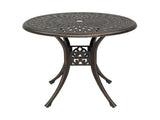 78*78*75cm Circular Diamond Top Courtyard Cast Aluminum Table Bronze 23420766