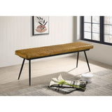 Camel and Black Tufted Cushion Side Bench B062P153573