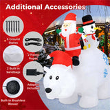 6ft Animated Inflatable Polar Bear - Head Shaking Design, 5 LED Lights, Multi-Color Christmas 37724994