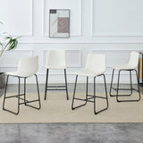 Modern Minimalist Style PU Material Bar Stool - White, Suitable for Kitchen, Bar, and Modern Home W3226P279065