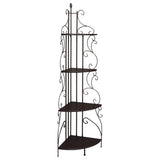 Cappuccino 4-shelf Corner Bookcase B062P145489