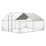 ZUN Large Metal Chicken Coop, Walk-in Chicken Run,Galvanized Wire Poultry Chicken Hen Pen Cage, Rabbits W2505P184737