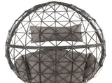 Aeven Light Gray Fabric & Black Wicker Patio Lounge Chair B2726P401989