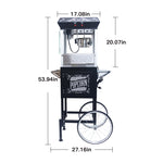 ZUN Popcorn Machine with Cart – 6oz Popper with Stainless-steel Kettle, Heated Warming Deck, and Old 31086796