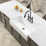 ZUN 36" W Farmhouse/Apron Front White Ceramic Kitchen Sink 98094709