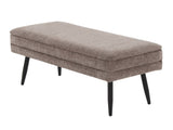 Contemporary Storage Bench in Black Metal and Brown Fabric B202P223619