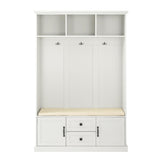 Hall Tree with 3 Hooks , Coat Hanger, Entryway Bench, Storage Bench, 3-in-1 Design, 47.2INCH, for 65259861