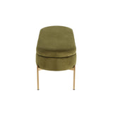 Chloe Contemporary/Glam Storage Bench in Gold Metal and Green Velvet by LumiSource B202P223454