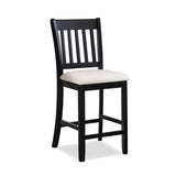 Casual Seating Black Finish Chairs Set of 2 Rubberwood Transitional Slatted Back Design Dining Room W2170140356