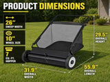 26-Inch Push Lawn Sweeper with 7 Cu. Ft. Large Hopper Capacity, 4 Rotating Brushes & Adjustable W6010P536021