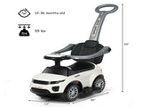 3-in-1 Kids Ride On Push Car for 12-36 Months Removable Handle Anti-Roll Board Horn Music White 25323980
