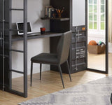 Grey and Gunmetal Chair with Metal Leg B062P209147