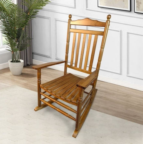 ZUN BALCONY PORCH ADULT ROCKING CHAIR OAK W2297P143349