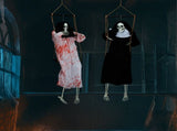 Outdoor Halloween Decorations 2 Packs Hanging Ghosts Decor with Lighted Up Eyes and Horror Scream, 21689566