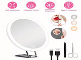 30X Magnifying Makeup Mirror with LED Lights, Rechargeable Travel Magnifier Mirror 3 Light Modes 09331053