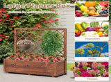 39" Pine Wood Raised Garden Bed with Diamond Trellis, Elevated Planter Box for Climbing Plants 11720281
