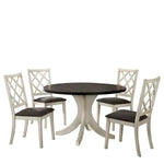 ZUN Antique White Solid wood Set of 2 Chairs Unique Design Back Kitchen Dining Room Breakfast Grey HS11CM3491SC-ID-AHD