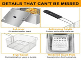 US Standard EH81 Deep Fryer, 110V, 1700W, 11.4QT/10.8L, Silver Stainless Steel, Single Tank, 89352802