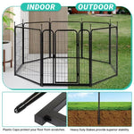 ZUN Dog Playpen Pet Dog Fence, 32" Height 8 Panels Metal Dog Pen, Outdoor Exercise Pen with Door for RV, 30119568