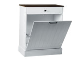 Tilt Out Trash Can, Hidden Wooden Trash Can with Drawer, Free Standing Garbage 66903259