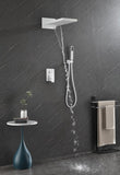 ZUN Shower System,Waterfall Rainfall Shower Head with Handheld, Shower Faucet Set for Bathroom Wall W92864249