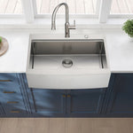 ZUN 33x22x10"Farmhouse Apron Single Bowl Stainless Steel Kitchen Sink with Workstation W2898P228904