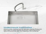 Stainless Steel Kitchen Sink, 33x19 Drop In Single Bowl, Undermount Handmade Sink in Dark Gray, 31436810