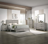 1pc Full Size Rustic Robust Platform Bed Clean-lined Headboard Wood Grain Finish Gray B2741P333944